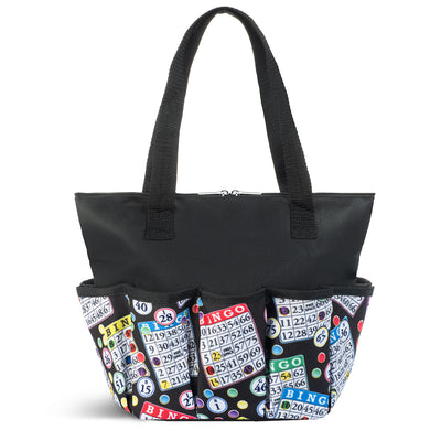 Bingo Pattern Zipper Tote Medium
