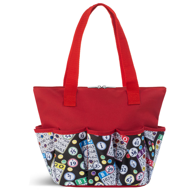 Bingo Pattern Zipper Tote Medium