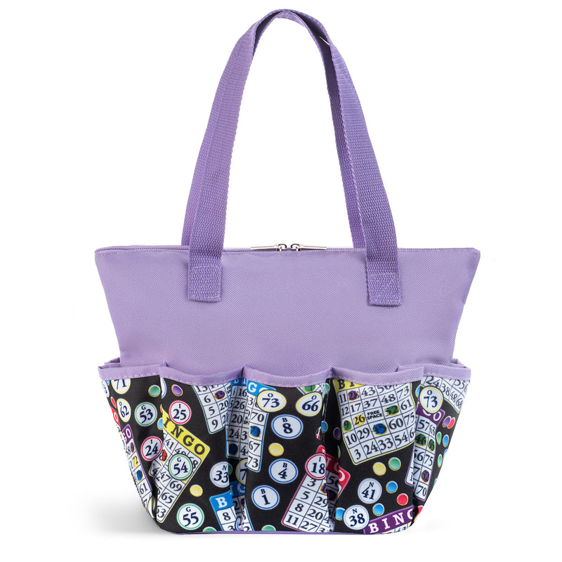 Bingo Pattern Zipper Tote Medium