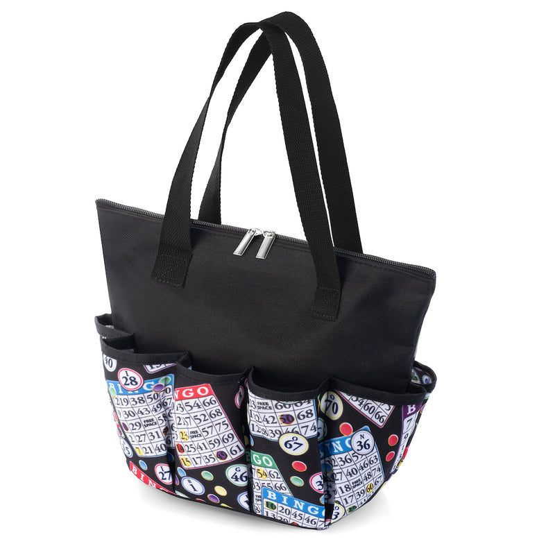 Bingo Pattern Zipper Tote Medium