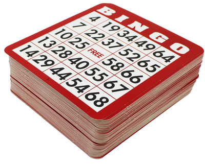 Red Bingo Pressed Cards 100 Pack