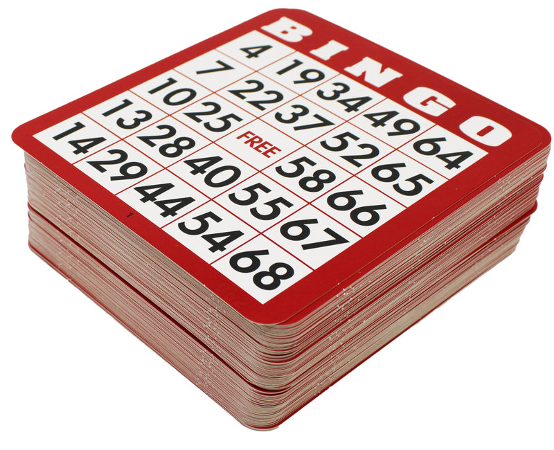 Red Bingo Pressed Cards 100 Pack