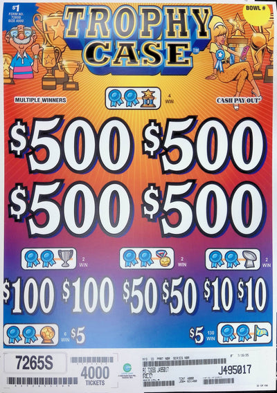 4 Top Winners @ $500 $5 Bottom 75% Payout 25% Ideal Profit 3 Window $1 Ticket