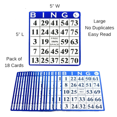 Blue Bingo Hard Cards 18 Pack
