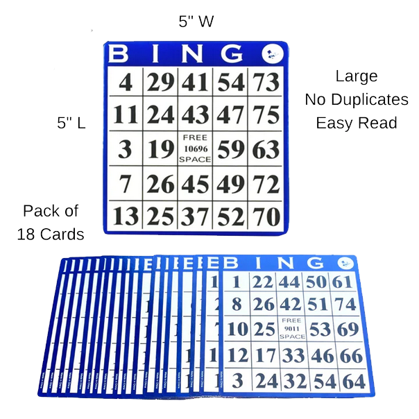 Blue Bingo Hard Cards 18 Pack