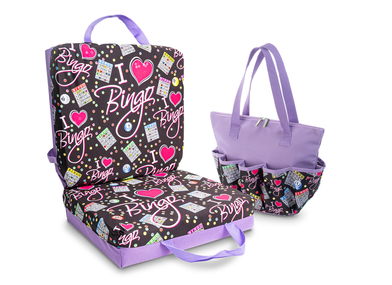 I Love Bingo Double Cushion & Zipper Bag Set
