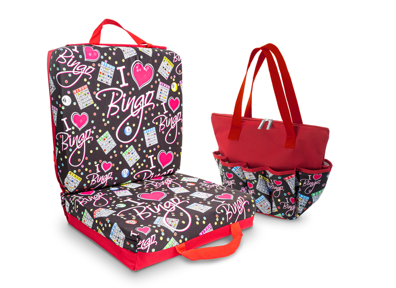 I Love Bingo Double Cushion & Zipper Bag Set