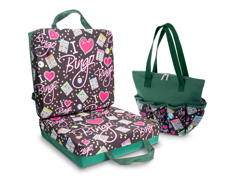 I Love Bingo Double Cushion & Zipper Bag Set