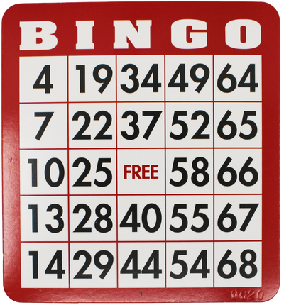 Red Bingo Pressed Cards 100 Pack