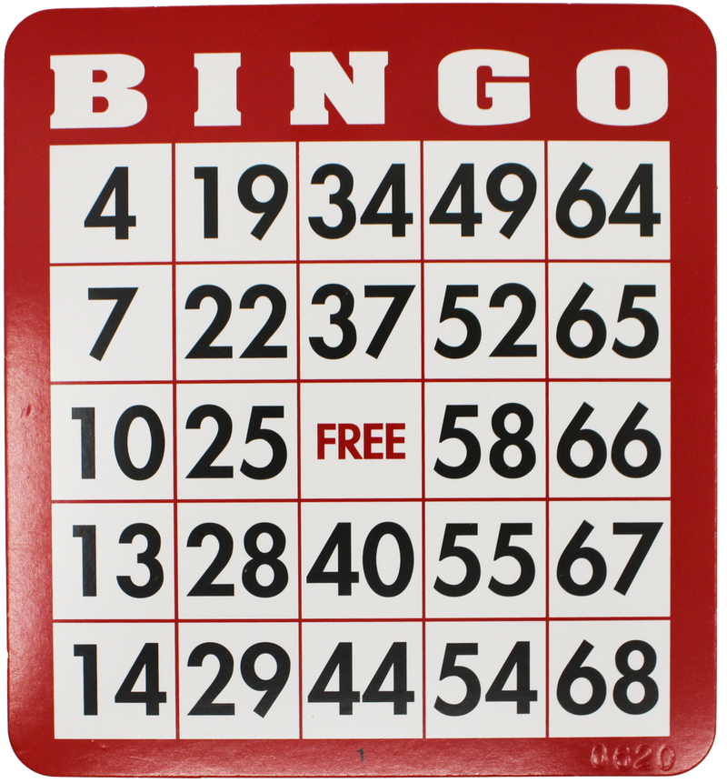 Red Bingo Pressed Cards 100 Pack