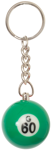 Numbered Round Bingo Ball Key Chain