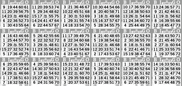 18on Bingo Paper By The Case 500 Sheets – Bingo Innovation