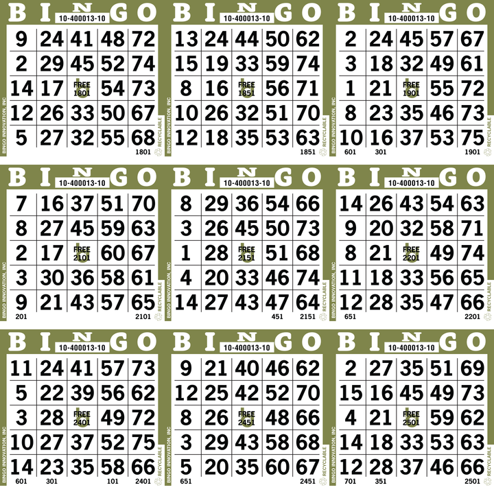 9on Bingo Cards | Great Selection | Bingo Innovation | Order Block