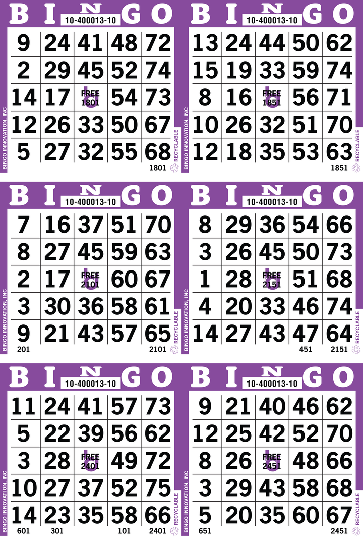 6onBingo Cards | Premium Products | Bingo Innovation | 6-Pack