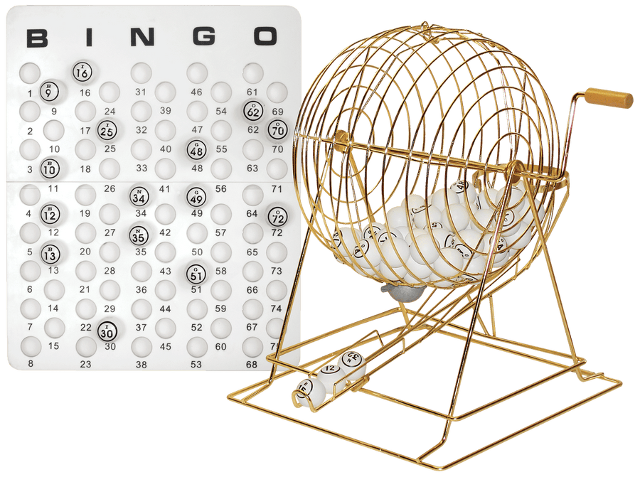 Cage De Bingo Métal Et Bois – 29,5 X 26 X 26 Cm – Légère Et Portable – Jeu Familial éducatif – Accessoire De Jeu