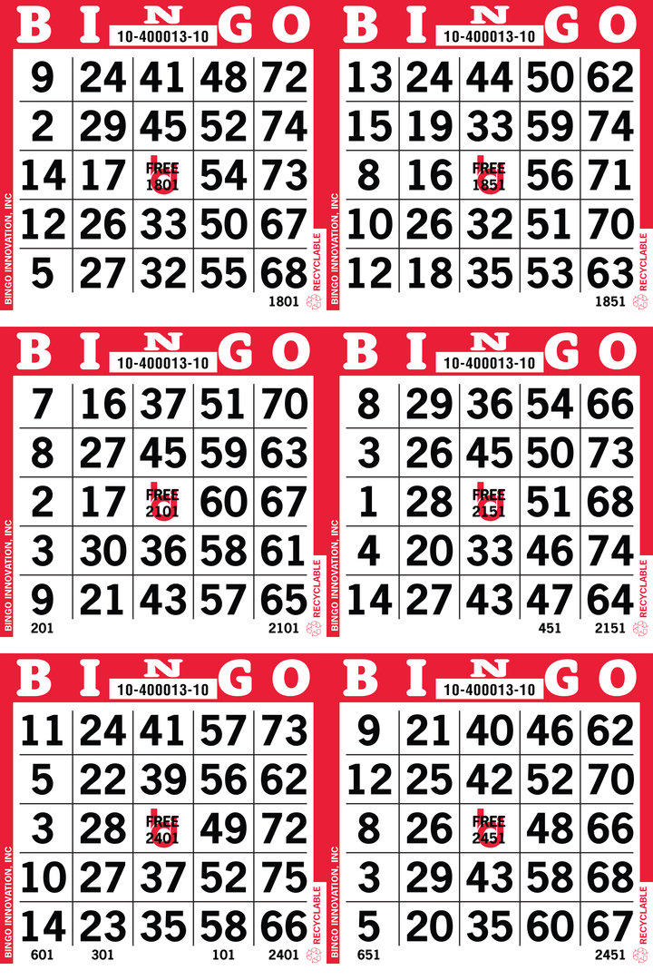 6onBingo Cards | Premium Products | Bingo Innovation | 6-Pack